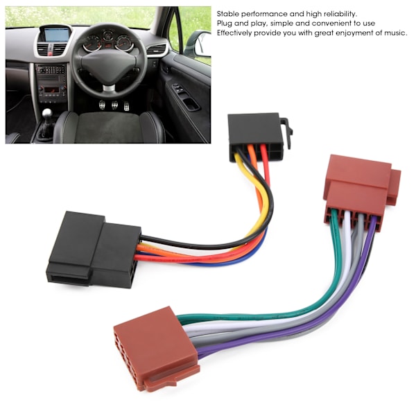 Bilradio Aux-adapter Audiokabel Set Plug and Play Ersättning för Peugeot