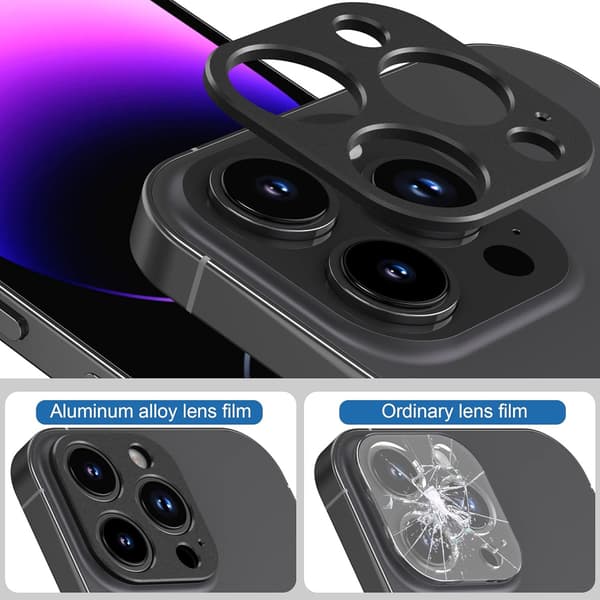 [2-pak] Beskyttelsesglas til linse af hærdet glas til iPhone 13 Pro Max - Sort