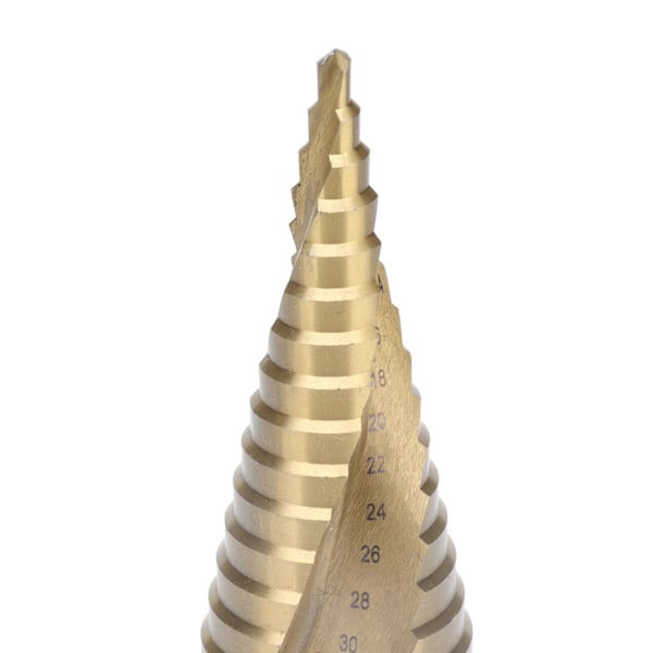 Trinbor Bit Hurtig Skift HSS Ti Belagt Spiralformet Rillende Hex Skaft Værktøj 15 Trin 4‑32mm