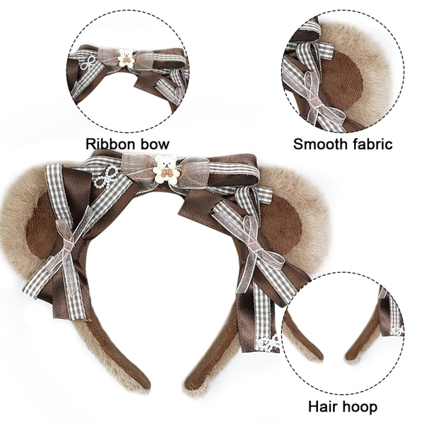 Bear Rabbit Ears Pannband, Cat Ears Lovely Bowknot Pannband ,Par Bear