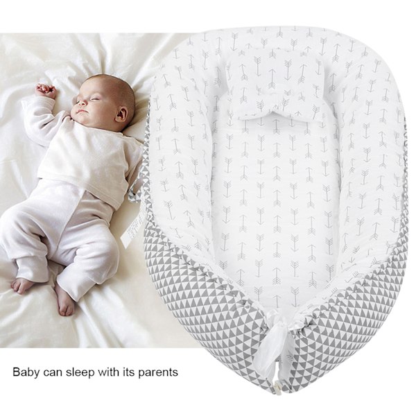 Baby Lounger Bärbar Vikbar Baby Nest Säng Sovande Mjuk Nyfödd Säng Vagga Madrass (#13 50*85)