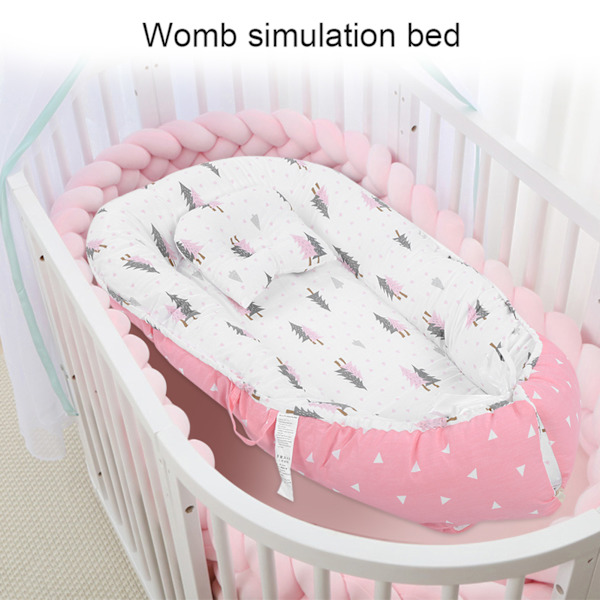 Baby Lounger Bärbar Vikbar Baby Nest Säng Sovande Mjuk Nyfödd Säng Vagga Madrass (#1 50*85)