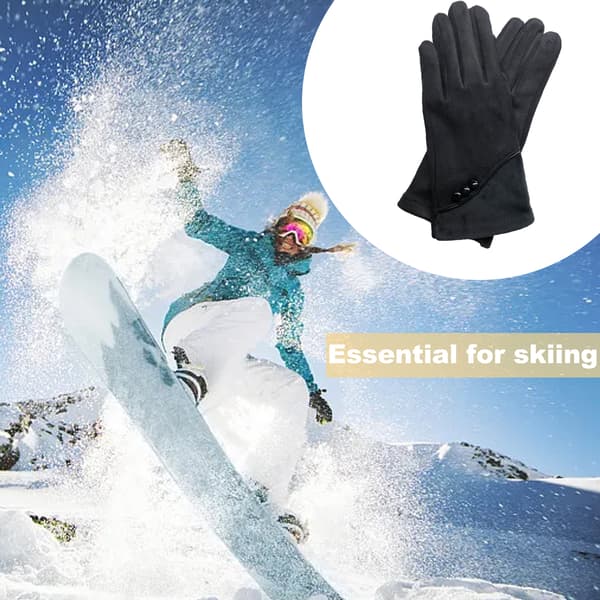 Varme vinterhandsker til kvinder med følsomme touchscreen-fingre, efterår/vinter plus ruskindshandsker