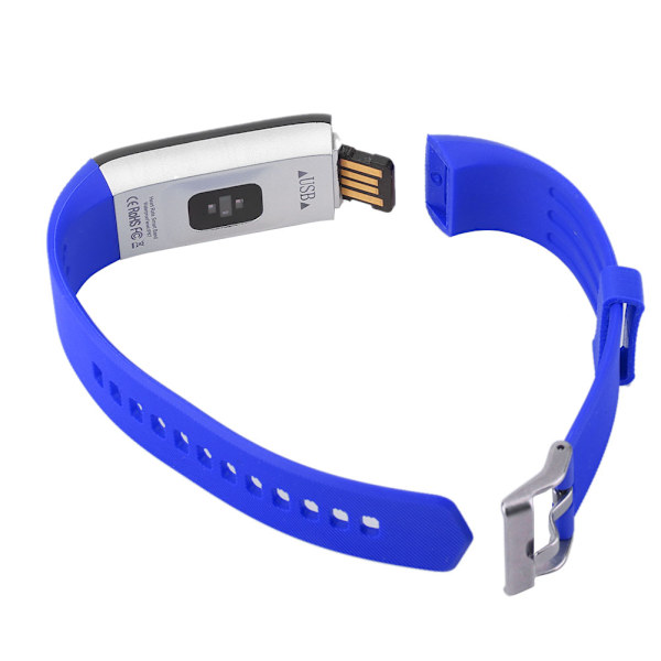 Multifunktionell Smart Vattentät Armband Sport Sömn Hjärtfrekvens Påminnelse Klocka (Blå)