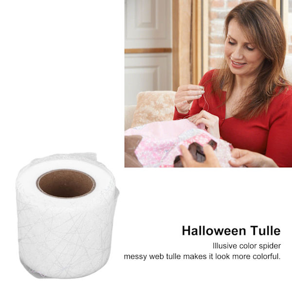 Tulle Rulle Symphony Spider Messy Web Tulle Rulle DIY Bueskæde Materiale Bånd Hvid