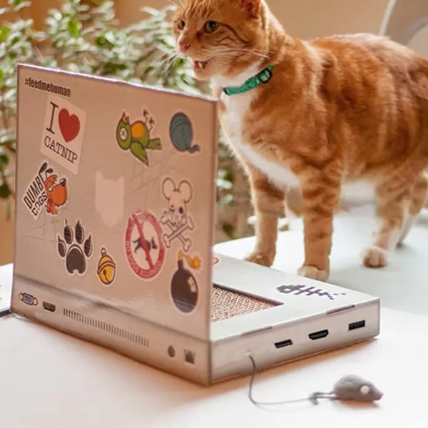 Fällbar Kattklösbräda i Vågig Pappersform med Musleksak för Interaktiva Katt-leksaker
