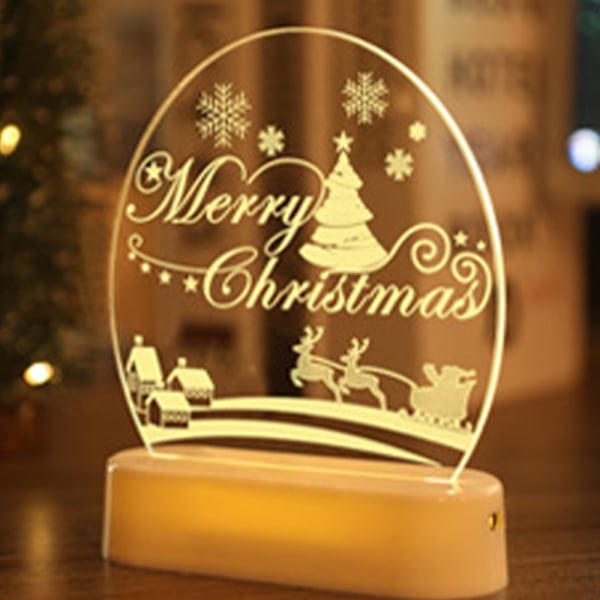 Akryl LED-julelys, dekorative lys, julepynt, egnet for hjemmefester