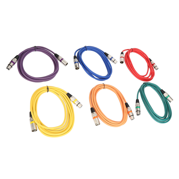6 st XLR Hane till Hona Kabel 3m Dubbla Lager Skärmning Stark Anti-Interferens XLR Mikrofonkabel
