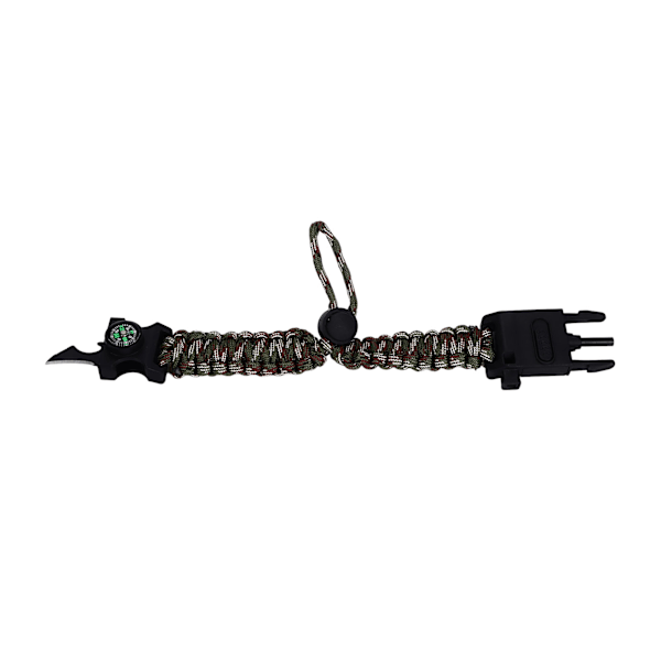 Paracord Armband Justerbart Överlevnadsarmband för Nödsituationer 5 i 1 Multifunktionell Utrustning för Vildmarksäventyr Kamouflage