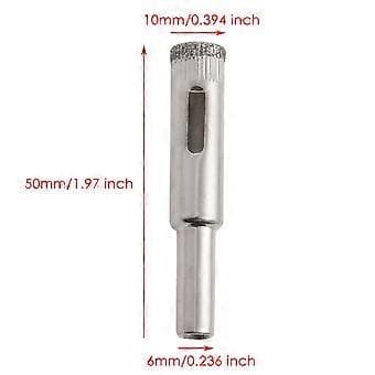 10 st 10 mm foder diamantbas Belagda Borrkronor Såg Kakel Glas Keramik Marmor Silver