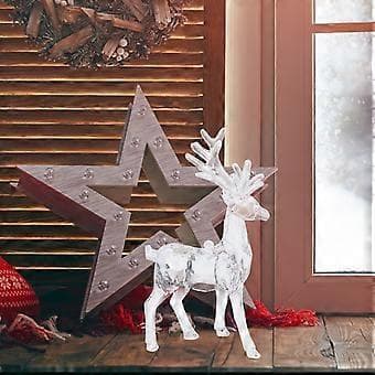 2 st Akryl Klar Jul Älg Figurer Skrivbord Älg Ornament Akryl Älg Statyer
