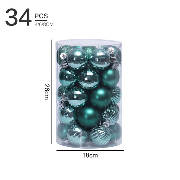 34 julekuglesæt 4 cm julepyntkugle green
