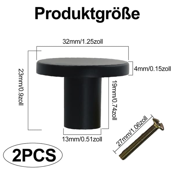 Solid Skapknott, Matt Svart Kjøkkentrekk, Solid Sinklegeringskonstruksjon for Tilpassbar Lengde Montering, Perfekt for Kommoder, Skap og