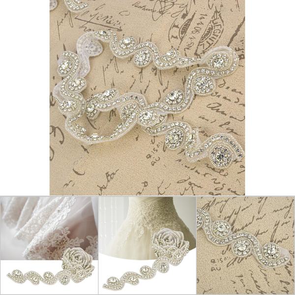 1 Yard S/8 Formet Bryllupskrystal Trim Rhinestone Kæde Tøj Håndværk DIY Dekoration (1