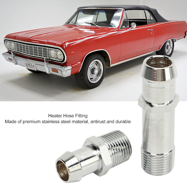 Varmeapparat Slangekobling 9514 Rustfritt Stål Slangekobling Erstatning for Chevy Chevelle Camaro Nova 1964 til 1979