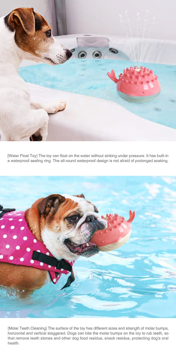 Rosa flytande badkar - Hållbar hundleksak för pool - Hundsim