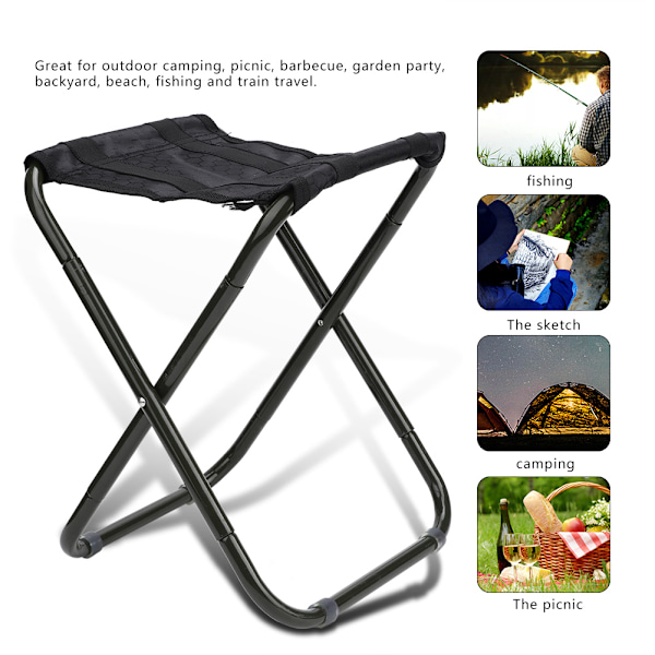 Mini Fällbar Stol Bärbar Lättvikts Utomhusstolar för Resor, Camping, Fiske (Djupgrön)