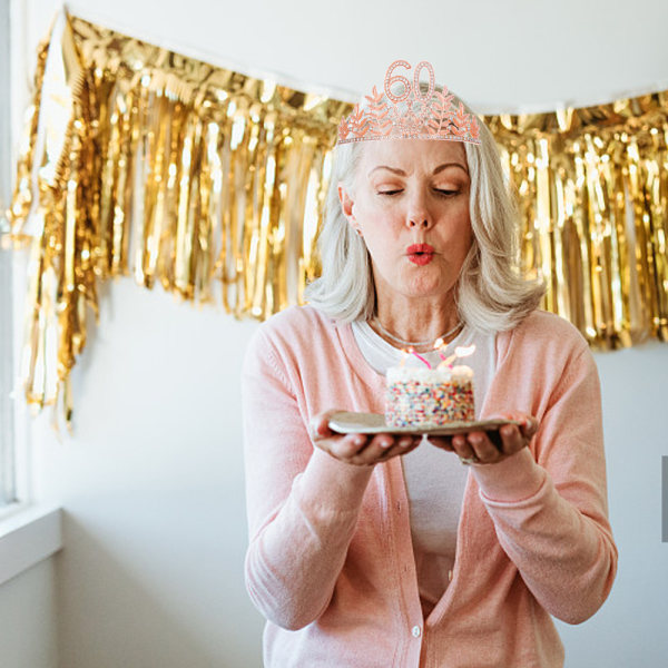 60-årsdag Sash och Crown hårband för kvinnor, födelsedagskrona