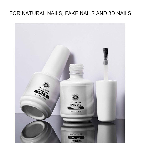 ROSALIND DIY Nagelvattenfärg Bläck Smudge Flytande Nagelkonst Manikyrlack Ren Vit RHA741