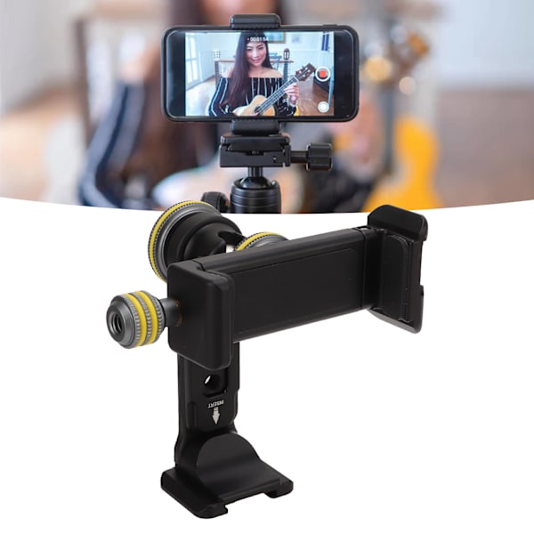 VELEDGE V3 Aluminum Alloy Universal Cell Phone Tripod Mount 360 Degree Rotating Stretchable Phone Clamp for Live Video Vlog