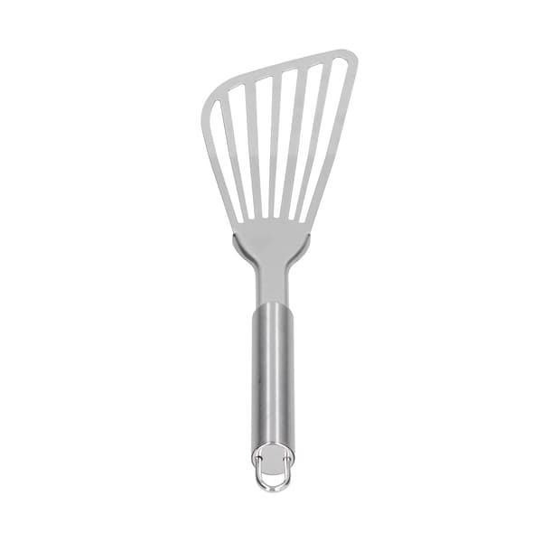 Fiskespade i rustfrit stål, grill- og stegespatel med ergonomisk design til køkken, baghave, camping, bagning, buffet, restaurant