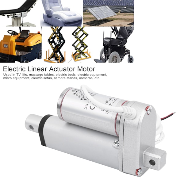 Elektrisk Linjär Aktuatormotor Lyftsystem Putter 100kg Last 50mm Slaglängd 12mm/s DC48V