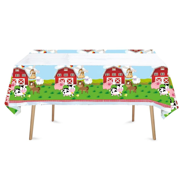 Bondgård Ko Ranch Kyckling Djur Barnkalas Servis Papptallrik Pappmugg Servett Dekoration Festtillbehör 1PCS