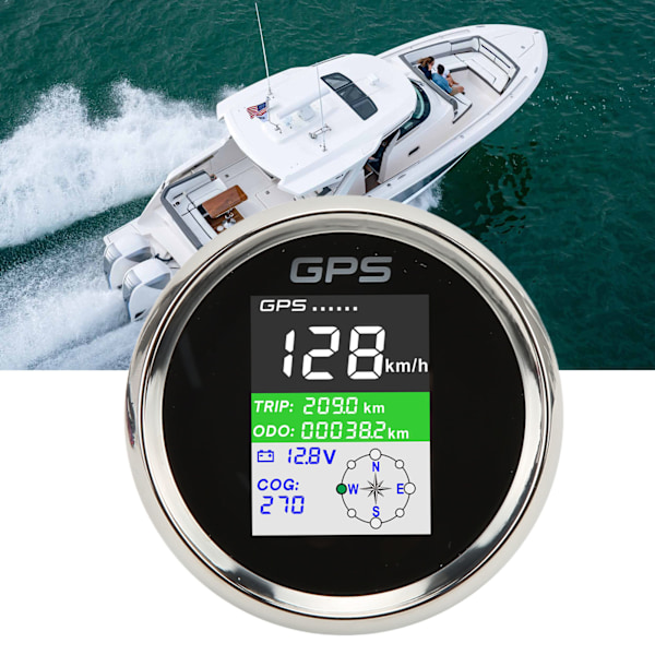 85mm GPS Speedometer Km/h Knot MPH DC9‑32V TFT Skærm IP67 Vandafvisende Hastighedsmåler Universal til Biler Motorcykler Både Sort Skive Sølv Dæksel