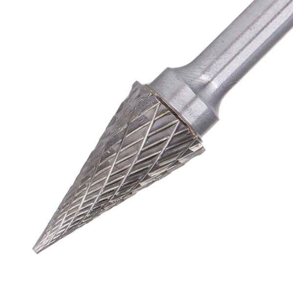 Rotary Fil Burr 2 Skær Spids Kegleform Die Grinder Bit 6mm Skaft YG8 Carbide MX1225