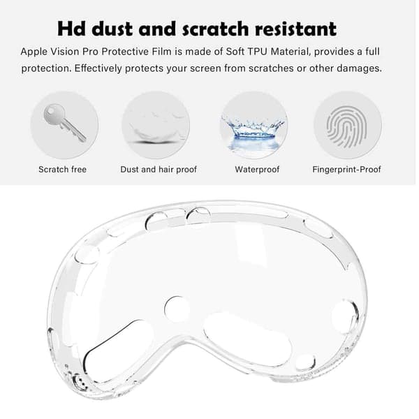 Gäller Apple Vision Pro skyddsfodral MR huvudmonterad utrustning Vision Pro finhålsskydd transparent