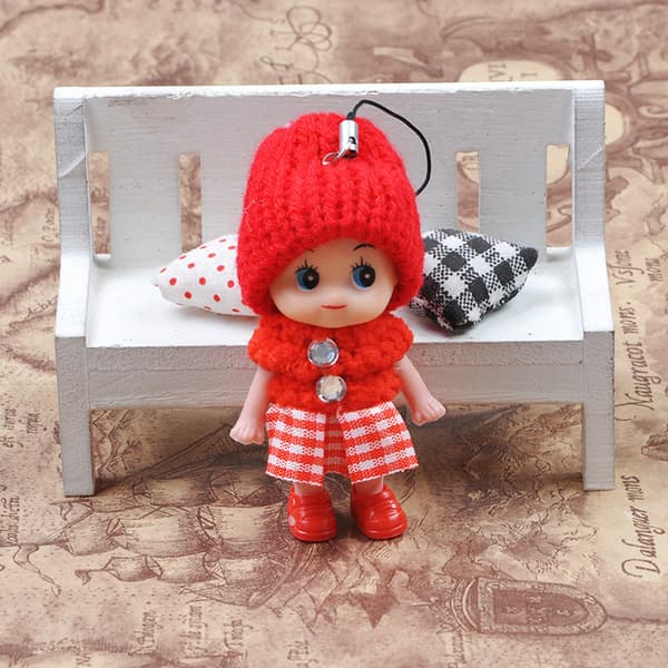 Miniature Superdukke (8cm), 3 stk. tilfældig stil med lilla dr