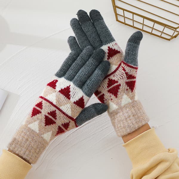 Vinter Touch Screen Handsker Blomsterprint Holder Varmen til Kvinder og Mænd