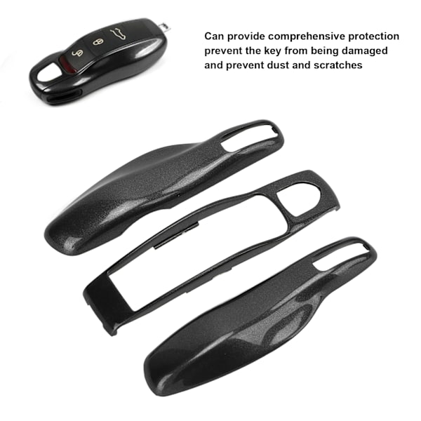 Nøglefob Cover Shell Beskytter Bil Modificering Udskiftning til Panamera Cayenne MACAN Boxster Cayman 911 718 Antracitgrå