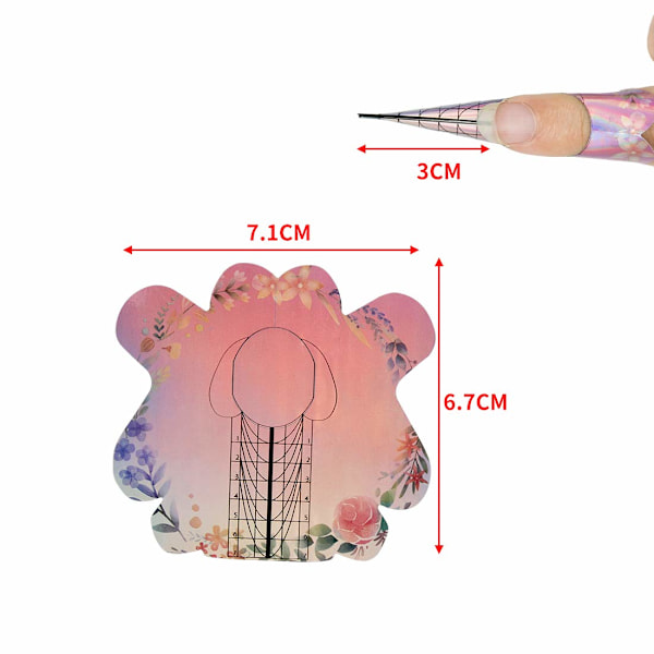DIY Nageldesigners Drömset, Självhäftande Fjärilsformade Akryltippar, UV Gel Förlängningsstickers med Nummer Markerade för Enkel Nagelkonst