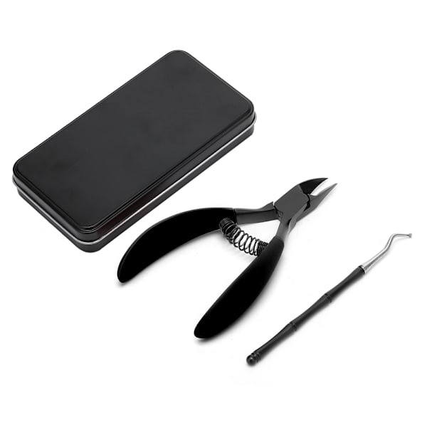 2-pack Professionell Nagelsax för Tår - Inväxt Nagelsax & Nagelklippare Set (Svart)