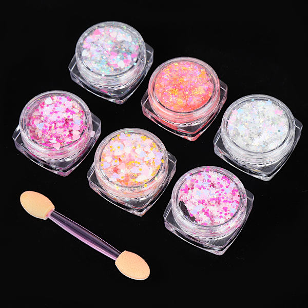 Ögonmakeup Gel-paljetter Festföreställning Glitter Gel Paillette Set Kosmetiskt Verktyg