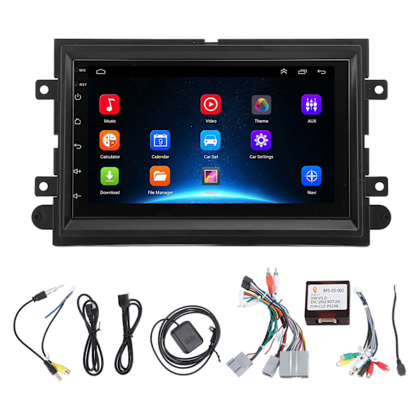 7 tommers bilstereo for Android 12 berøringsskjerm GPS-navigasjon trådløs Bluetooth radio multimediaspiller erstatning