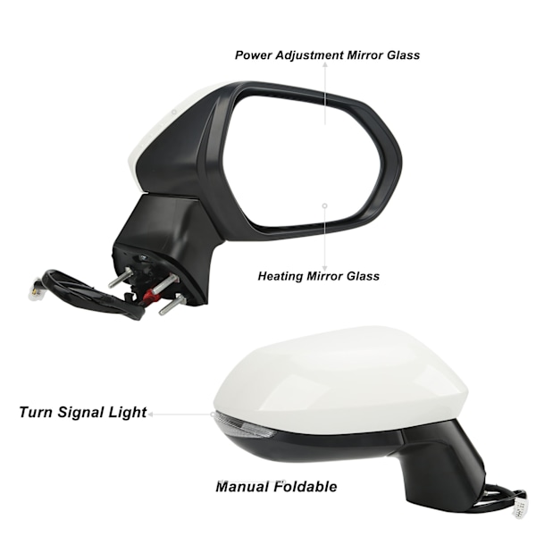 Super White Power Oppvarmet Sidespeil med Blinklys for Corolla E210 2020‑2022 Høyre