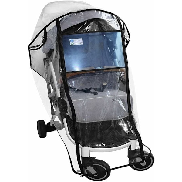 Regnskydd för barnvagn, väderskydd för universell barnvagn, fullt skydd för barn mot regn, vind, snö, kyla med klar sikt och ventilation