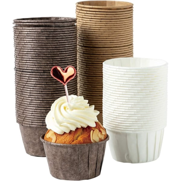 Muffinsformar, Enkel Rengöring & Giftfria Bakformar, Livsmedelsgodkända & Vattentäta Pappersformar, För Ugnssäkra Mini-storlek (300 st)