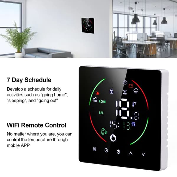 Smart Termostat WiFi APP Fjärrkontroll Timerinställning Programmerbar Golvvärmekontroller för Hem AC90‑240V
