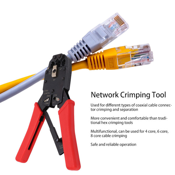 Netværks Crimping Værktøj Multifunktionel Høj Effektivitet Ratchet Crimper Stripper Tang Netværks Crimp Værktøj HT 2008R
