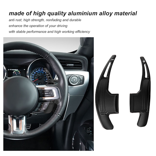 1 Pari Alumiiniseos-Vaihteensiirtovivun Laajennus Vaihto Ford Mustang V6 EcoBoost GT Shelby 2015‑2022 Musta