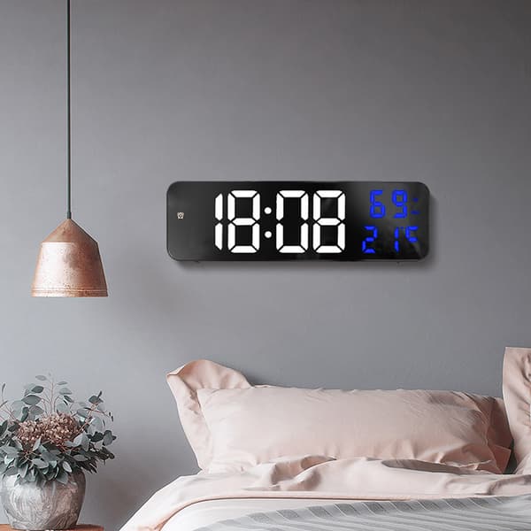 Stor Digital LED-Klocka Elektronisk Väckarklocka Stor Skärm Plug-in Klocka Väggmonterad