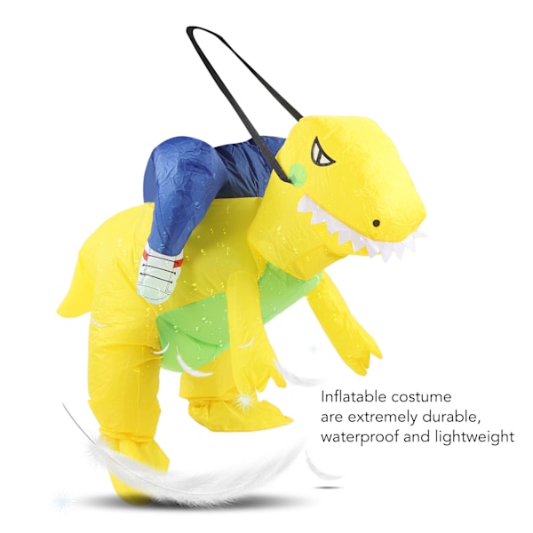 Gul Dinosaur Oppblåsbar Kostyme Halv Kropp Modell Merkelig Dinosaur Form Oppblåsbar Kostyme Voksne 150‑200cm