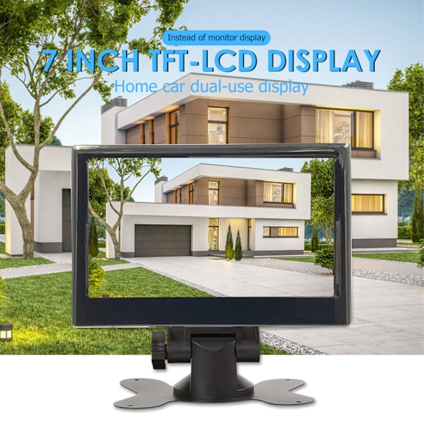 7 tum Backspegelmonitor för Bil 12 till 24V 170 Grader Vidvinkel Färg LCD HD Tvåvägs Videoingång för Lastbil Trailer Van Fordon 4LED Ljuskamera