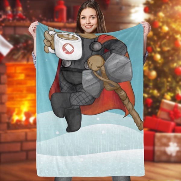 Julfilt Mjukt Andningsbart Tyg Hudvänligt Maskintvättbart Färgäkta Tydligt Tryck Julpläd 100x120cm/39x47in