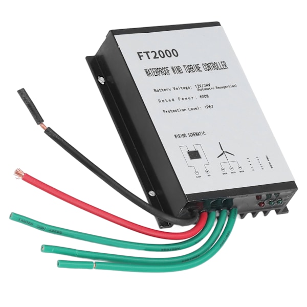 12V 24V 600W Tuuliturbiinin Latausohjain IP67 Vedenkestävä FT2000 Automaattinen Lataus Tuuliturbiinin Lataussäädin Kotiin