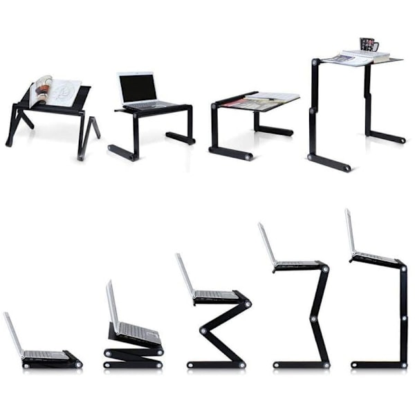 Justerbart Laptopställ, Ergonomisk Design Lättviktig Bärbar Aluminiumbricka, Lämplig för Användning i Olika Miljöer: Säng, Soffa, Bord (17\" Stöd)