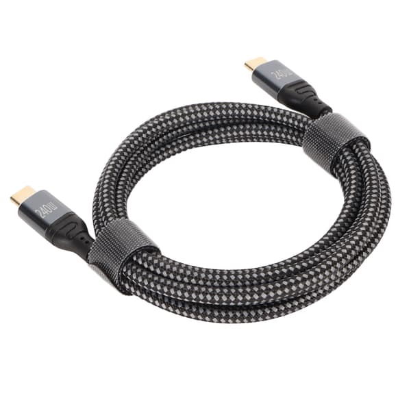 USB C til USB C-kabel, PD3.1 hurtiglading, 240W USB C til USB C, støtter 480 Mbps dataoverføring med ESafety-brikke, slitesterk nylonfletting og